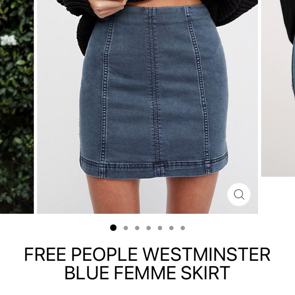 NWT FREE PEOPLE WESTMINSTER BLUE FEMME SKIRT